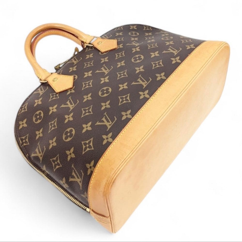 Louis Vuitton Monogram Canvas Satchel with Tan Leather Handles - Picture 2 of 13